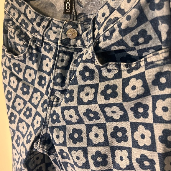 H&M Blue Floral Boot Cut Pants - Picture 3 of 4